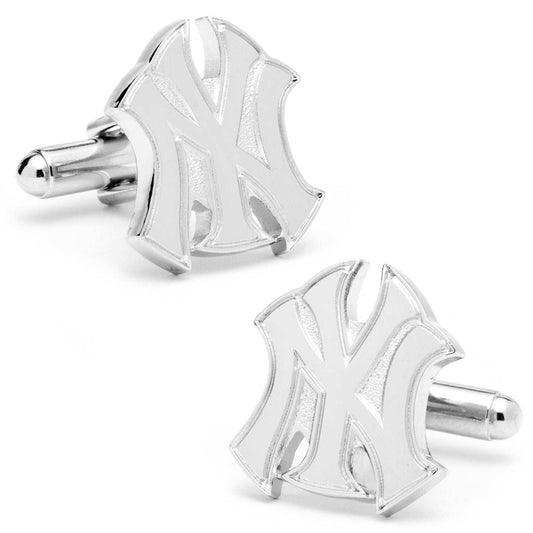 MLB New York Yankees Silver Logo Cufflinks - Cufflinks.com - Flyclothing LLC