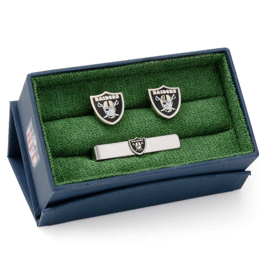 NFL Las Vegas Raiders Cufflinks and Tie Bar Gift Set - Cufflinks.com - Flyclothing LLC