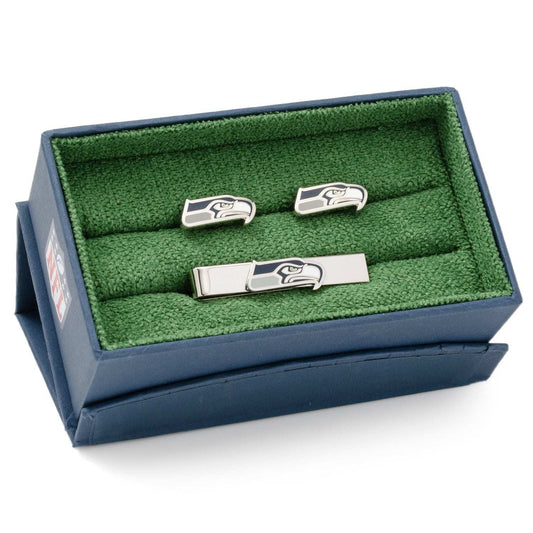 NFL Seattle Seahawks Cufflinks and Tie Bar Gift Set - Cufflinks.com - Flyclothing LLC