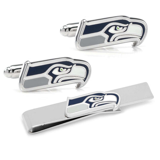 NFL Seattle Seahawks Cufflinks and Tie Bar Gift Set - Cufflinks.com - Flyclothing LLC