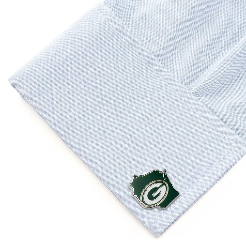 NFL Green Bay Packers State Shaped Cufflinks - Cufflinks.com - Flyclothing LLC