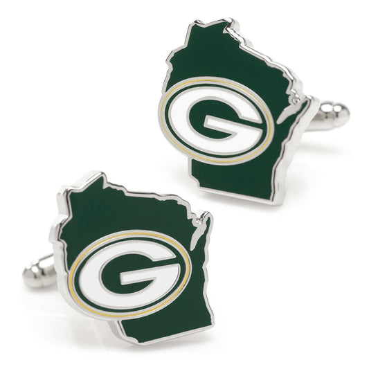 NFL Green Bay Packers State Shaped Cufflinks - Cufflinks.com - Flyclothing LLC