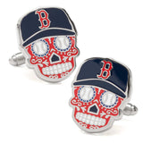 MLB Boston Red Sox Sugar Skull Cufflinks & Lapel Pin Gift Set - Cufflinks.com - Flyclothing LLC