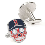 MLB Boston Red Sox Sugar Skull Cufflinks & Lapel Pin Gift Set - Cufflinks.com - Flyclothing LLC