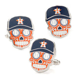 Houston Astros Sugar Skull Cufflinks & Lapel Pin Gift Set - Cufflinks.com - Flyclothing LLC