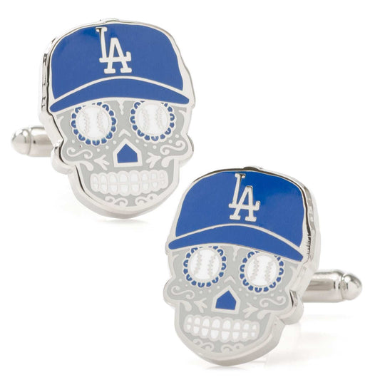 MLB LA Dodgers Sugar Skull Cufflinks - Cufflinks.com - Flyclothing LLC