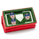 MLB New York Mets Sugar Skull Cufflinks & Lapel Pin Gift Set - Cufflinks.com - Flyclothing LLC