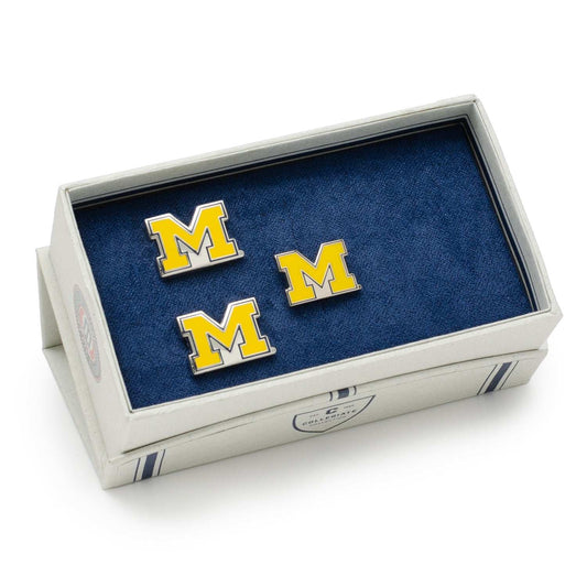 NCAA University of Michigan Wolverine Cufflinks and Lapel Pin Gift Set - Cufflinks.com - Flyclothing LLC