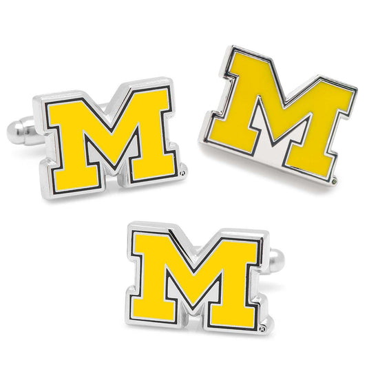 NCAA University of Michigan Wolverine Cufflinks and Lapel Pin Gift Set - Cufflinks.com - Flyclothing LLC