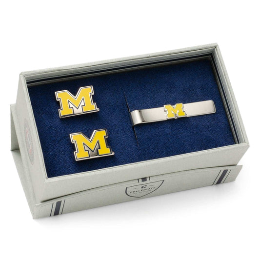 NCAA University of Michigan Cufflinks and Tie Bar Gift Set - Cufflinks.com - Flyclothing LLC