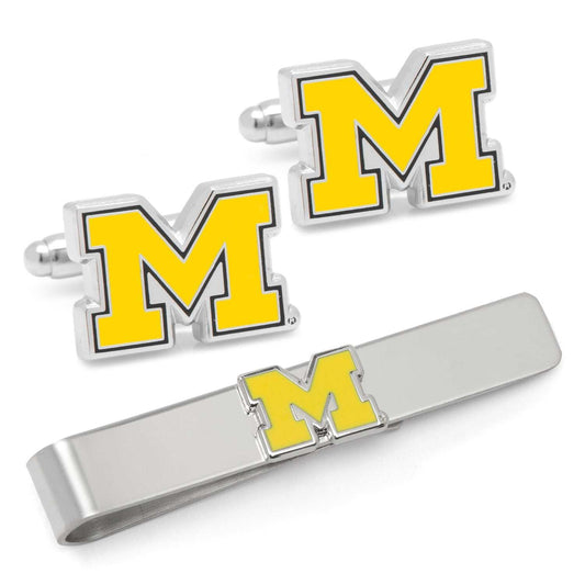 NCAA University of Michigan Cufflinks and Tie Bar Gift Set - Cufflinks.com - Flyclothing LLC