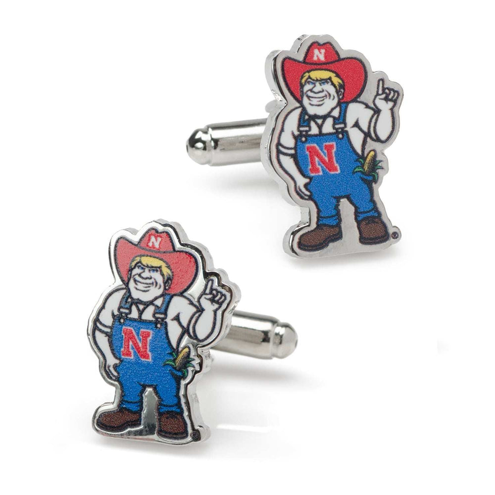 NCAA Nebraska Herbie Husker Mascot Cufflinks - Cufflinks.com - Flyclothing LLC