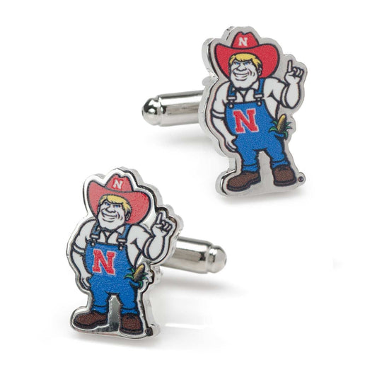 NCAA Nebraska Herbie Husker Mascot Cufflinks - Cufflinks.com - Flyclothing LLC