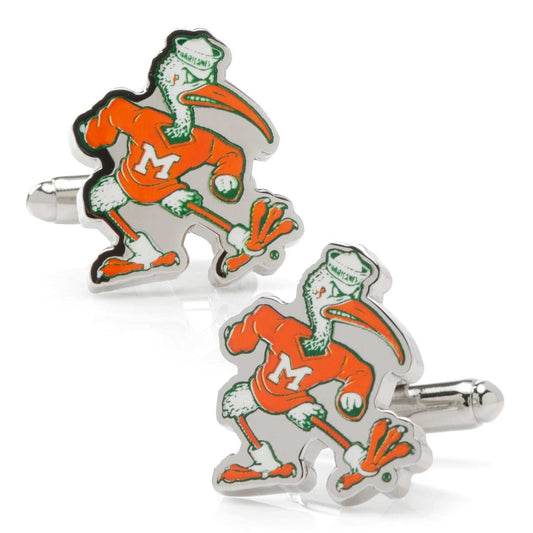 NCAA University of Miami Hurricanes Throwback Cufflinks - Cufflinks.com - Flyclothing LLC