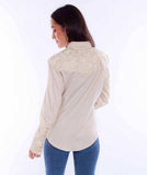 Scully Leather Western Ivory Floral Embroidered Shirt - Scully Leather - Flyclothing LLC