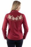 Scully Leather Western Scully Floral Emb. Blouse W/Crystals - Scully Leather - Flyclothing LLC