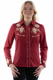 Scully Leather Western Scully Floral Emb. Blouse W/Crystals - Scully Leather - Flyclothing LLC