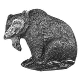 Grizzly Bear with Fish Antiqued Lapel Pin - Siskiyou Originals - Flyclothing LLC