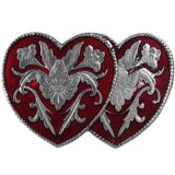 Double Heart with Flower Scroll Lapel Pin - Siskiyou Originals - Flyclothing LLC