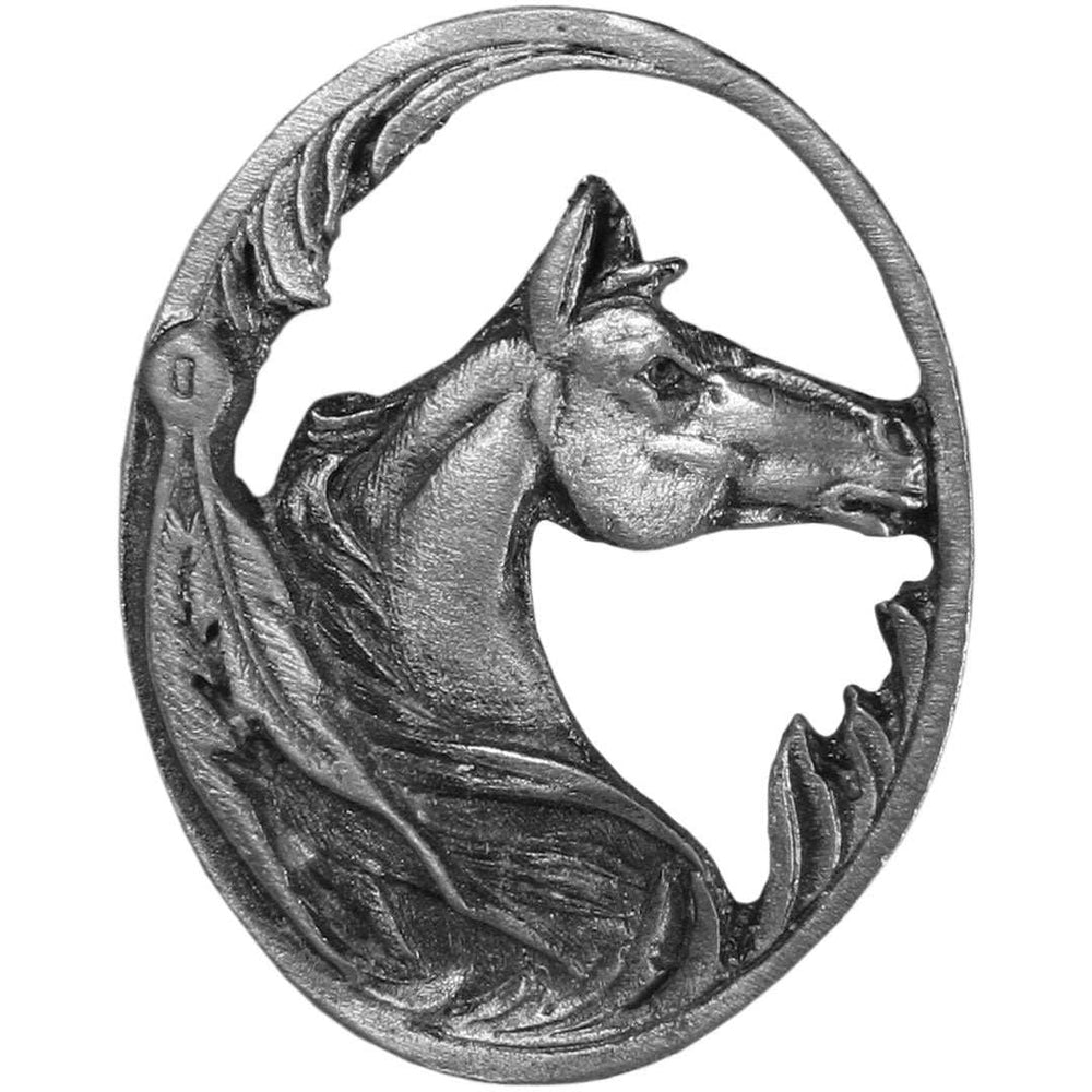 Horse Profile with Western Scroll Antiqued Lapel Pin - Siskiyou Originals - Flyclothing LLC