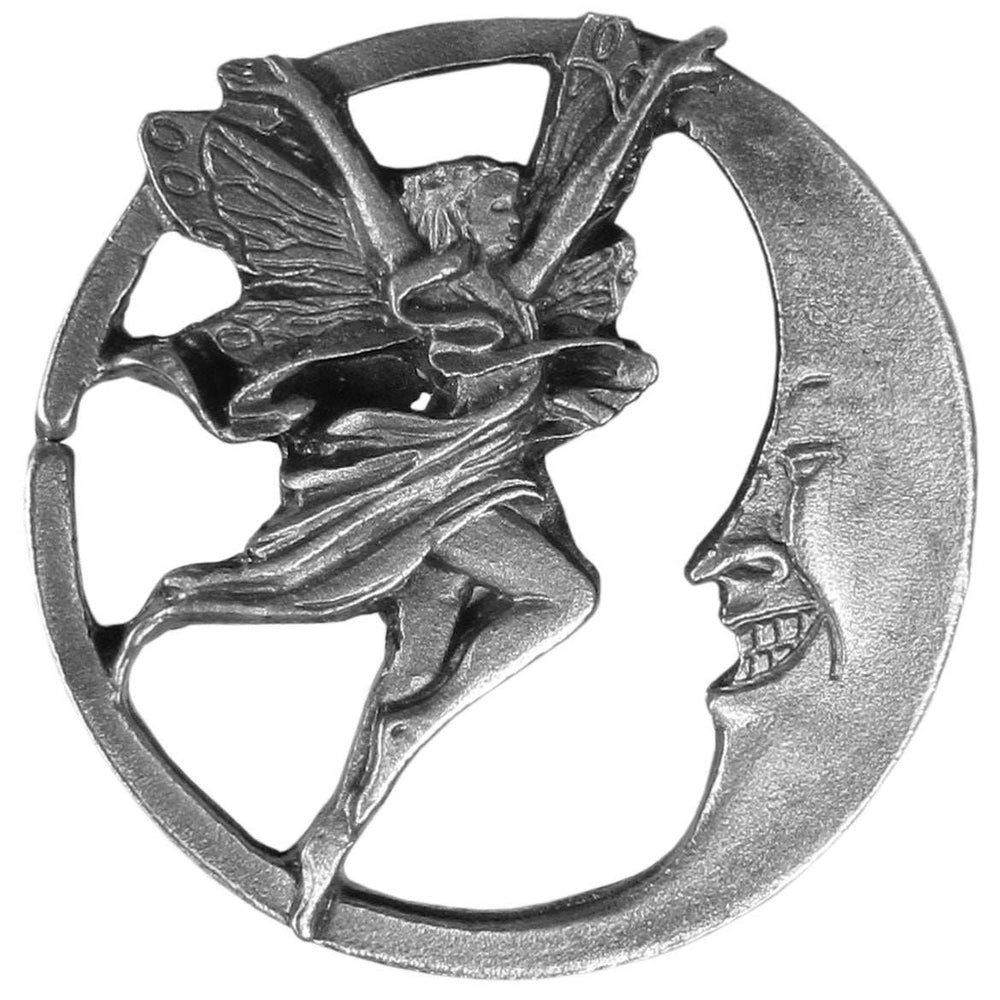 Fairy on Crescent Moon Antiqued Lapel Pin - Siskiyou Originals - Flyclothing LLC
