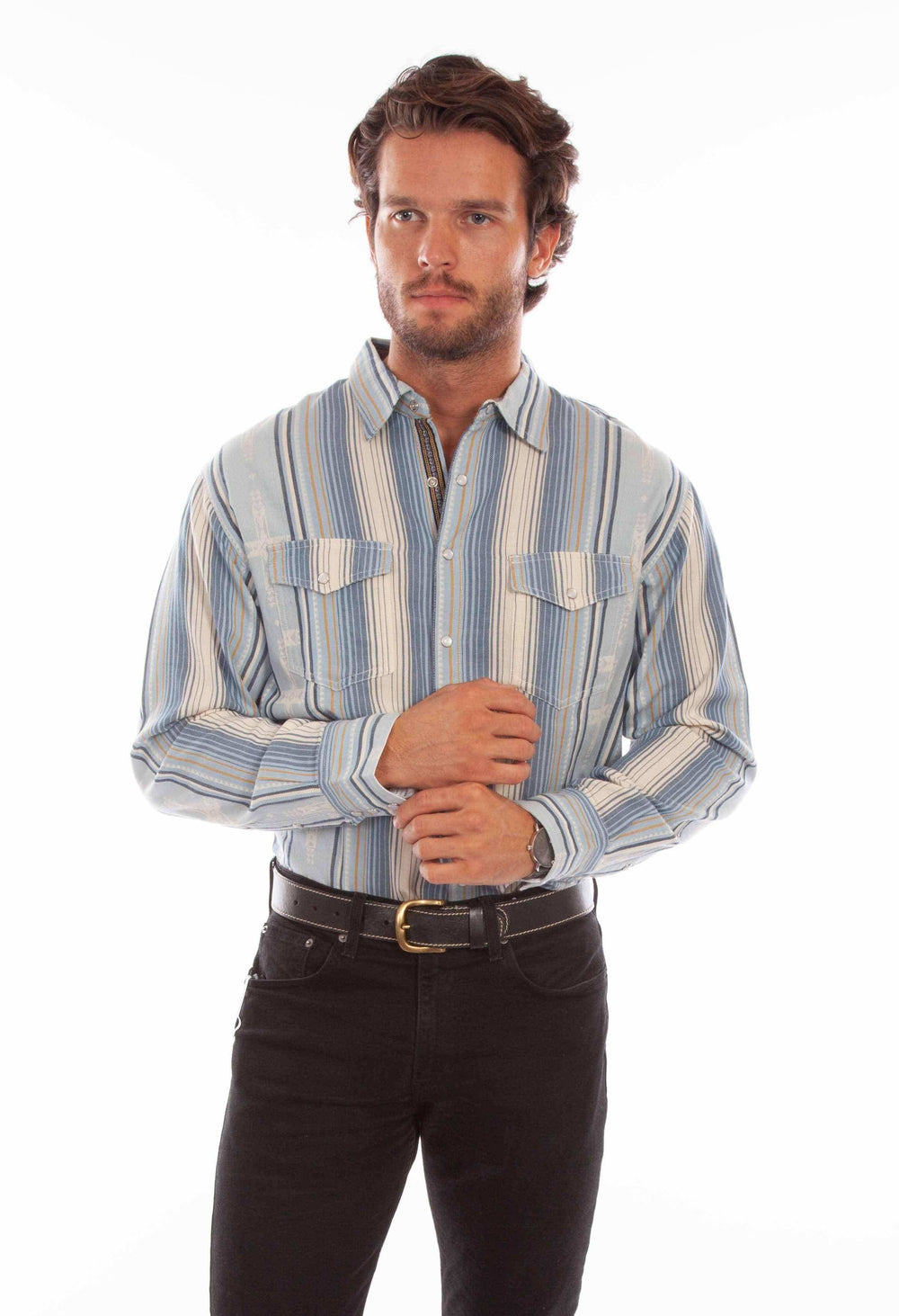 Scully Leather Western Scully Signature Y/D Jacquard Shirt - Scully Leather - Flyclothing LLC