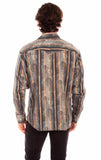 Scully Leather taupe paisley stripe tencel shirt - Scully Leather - Flyclothing LLC