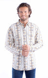 western scully natural 100% cotton dobby stripe signature shirt - Scully Leather - Flyclothing LLC