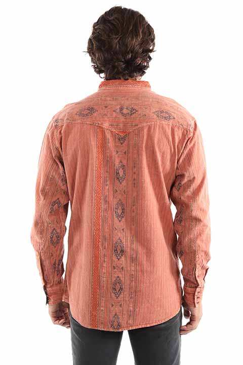 Scully Leather Rust Overdyed jacquard signature shirt - Scully Leather - Flyclothing LLC