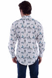 Scully Leather White Cactus Print Shirt - Scully Leather - Flyclothing LLC