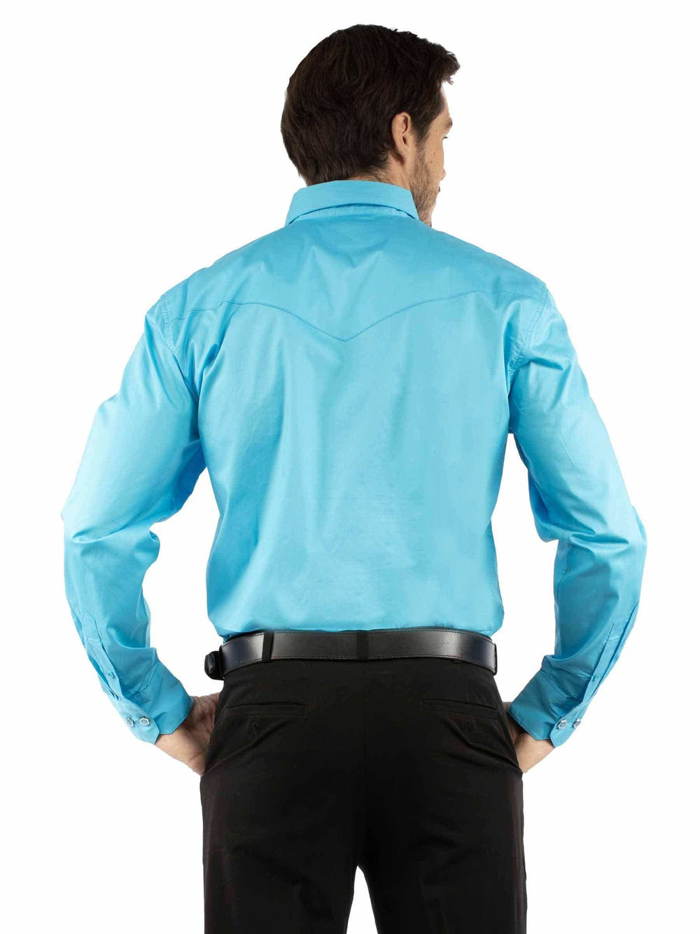 Western Scully 100% cotton Turquoise Poplin dress shirt - Scully Leather - Flyclothing LLC