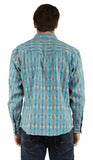 Western Scully 100% cotton Turquoise Diamond dobby stripe - Scully Leather - Flyclothing LLC