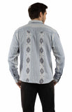Western Scully 100% cotton Blue Double knit diamond stripe - Scully Leather - Flyclothing LLC