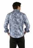Scully Leather Blue Polynesian print dress shirt - Scully Leather - Flyclothing LLC