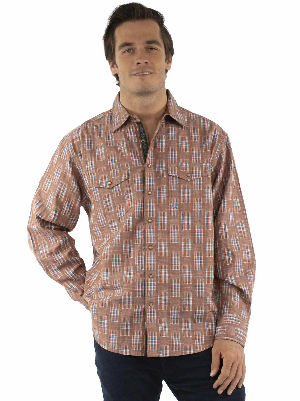 Western Scully 100% cotton Brown Signature shirt - Scully Leather - Flyclothing LLC