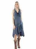 Scully Dark Blue Halter Dress Peruvian Cotton - Scully Leather - Flyclothing LLC