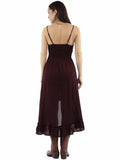 Cantina 100% cotton Burgundy Spaghetti strap dress - Scully Leather - Flyclothing LLC