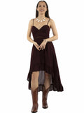 Cantina 100% cotton Burgundy Spaghetti strap dress - Scully Leather - Flyclothing LLC