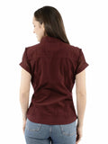 Cantina 100% cotton Burgundy Cap sleeve blouse - Scully Leather - Flyclothing LLC