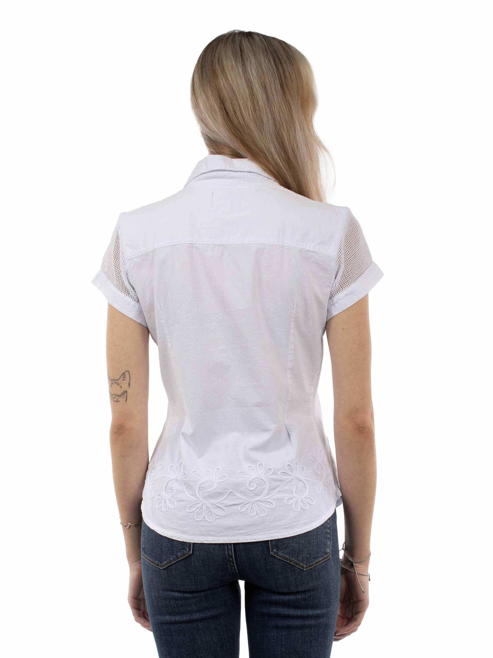 Cantina 100% cotton White Cap sleeve blouse - Scully Leather - Flyclothing LLC