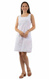 Cantina 100% cotton White Sleeveless dress w/pockets & emb - Scully Leather - Flyclothing LLC