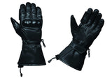Mens Gauntlet Leather Gloves - Unik Just for Bikers - Flyclothing LLC