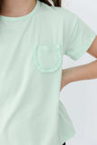 Pastel Green Ruffle Pocket Tee - Mila & Rose ® - Flyclothing LLC