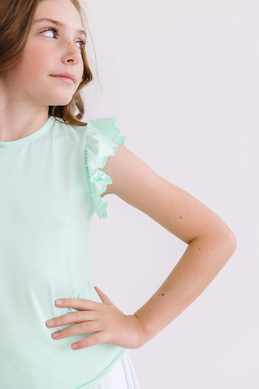 Pastel Green S/S Ruffle Tee - Mila & Rose ® - Flyclothing LLC