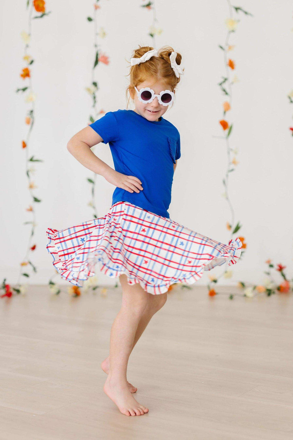 Patriotic Plaid Ruffle Twirl Skort - Mila & Rose ® - Flyclothing LLC