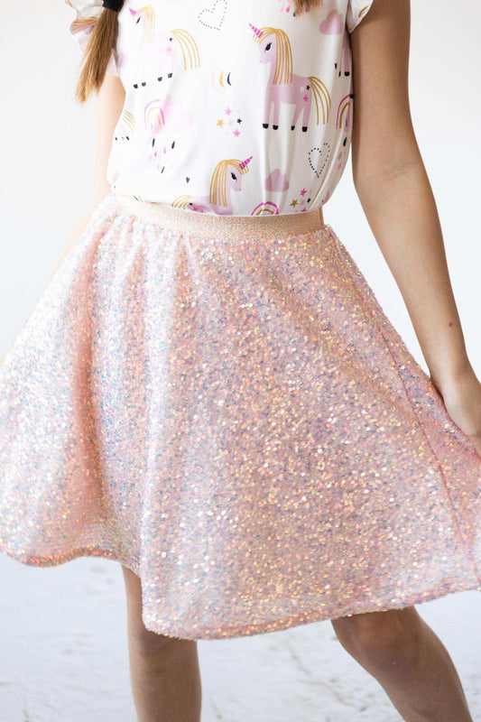 Peach Sequin Twirl Skort - Mila & Rose ® - Flyclothing LLC
