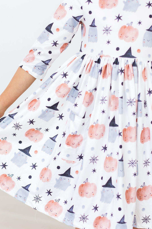 Peek-a-Boo 3/4 Sleeve Pocket Twirl Dress - Mila & Rose ® - Flyclothing LLC