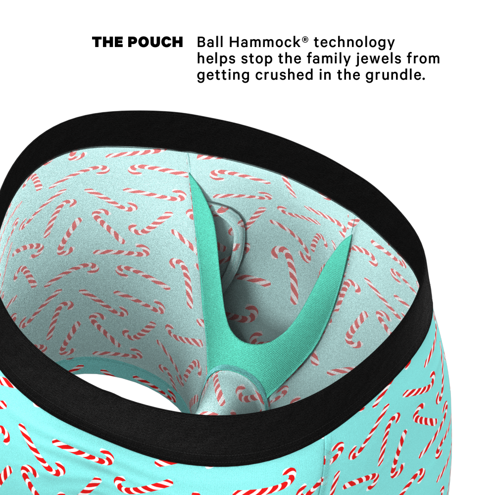 The Peppermint Pimp Canes | Candy Cane Ball Hammock® Pouch Underwear With Fly - Shinesty - Flyclothing LLC