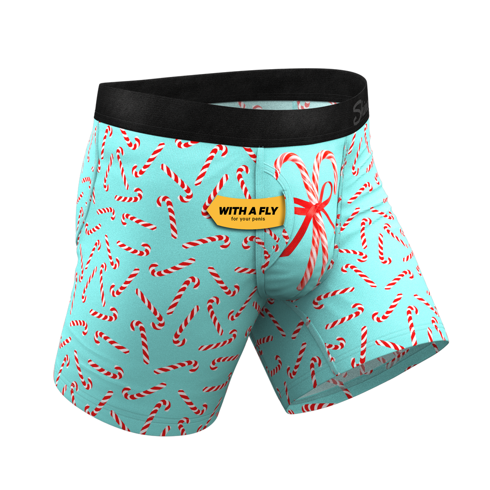 The Peppermint Pimp Canes | Candy Cane Ball Hammock® Pouch Underwear With Fly - Shinesty - Flyclothing LLC