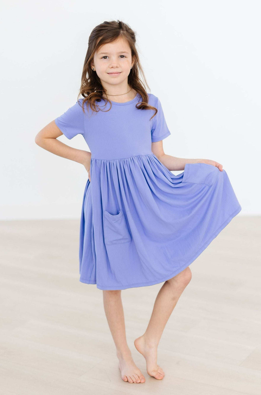 Periwinkle S/S Pocket Twirl Dress - Mila & Rose ® - Flyclothing LLC